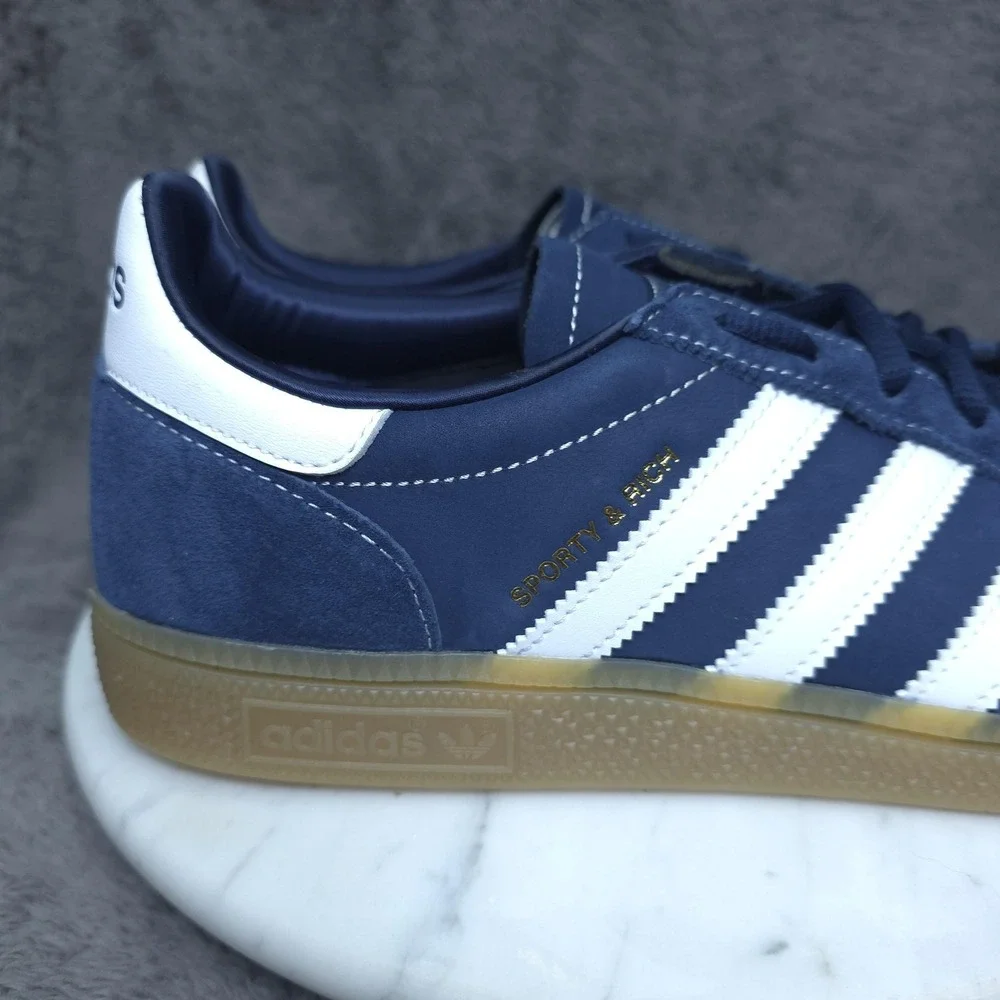 Adidas Sporty & Rich Shoes Mens Size 10.5 Blue White Suede Low Top Gum Sneakers